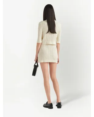 Prada ケーブルニット コットン ミニスカート - サムネイル3