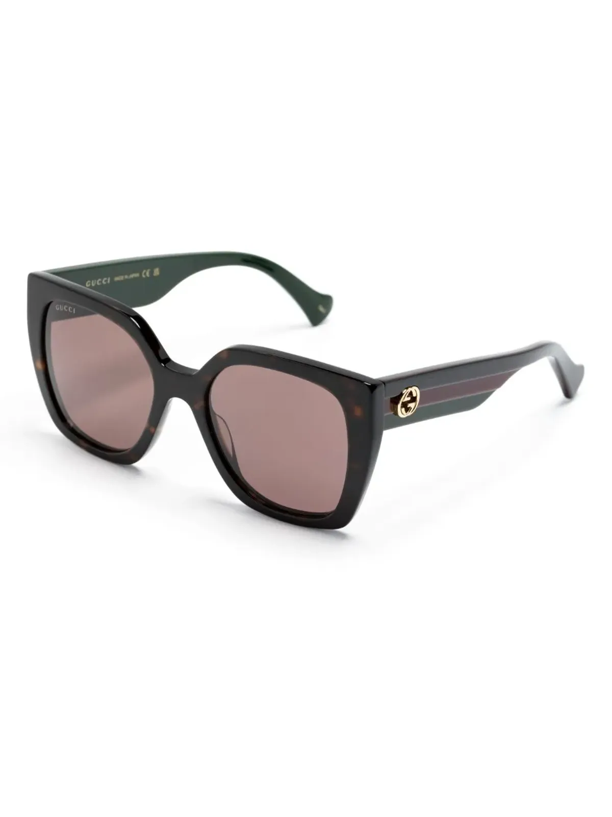 Gucci Eyewear ウェブディテール スクエアフレーム サングラス - ブラウン - 画像2