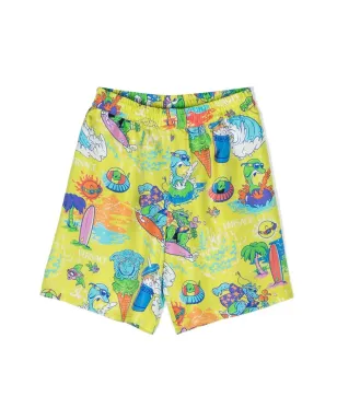 Versace Kids ロゴプリント シルクショーツ - サムネイル1