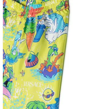 Versace Kids ロゴプリント シルクショーツ - サムネイル3
