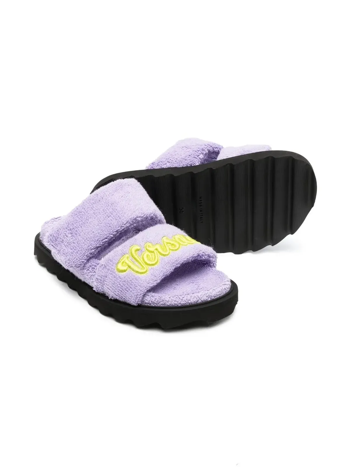 Versace Kids ロゴパッチサンダル - 画像2