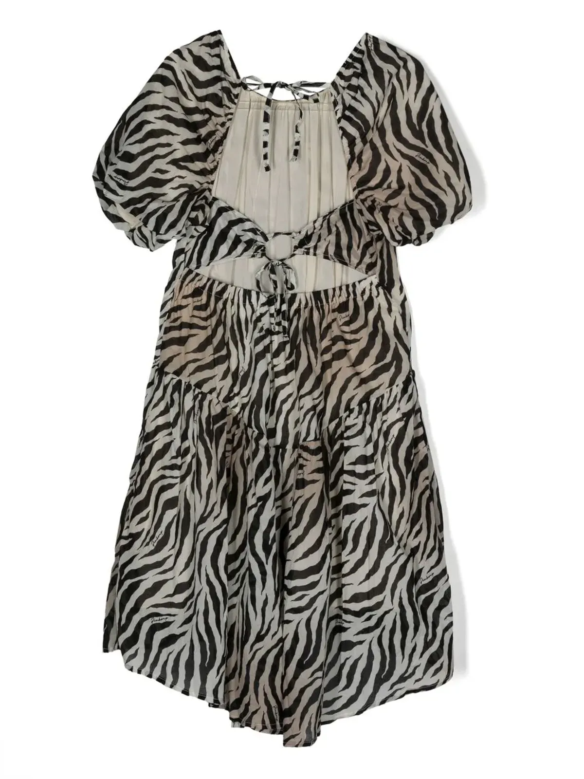 Pinko Kids カットアウト・ゼブラ柄コットンドレス - 画像2
