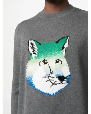 Maison Kitsuné 狐の頭部イントアーシャ プルオーバー - グレー - サムネイル5