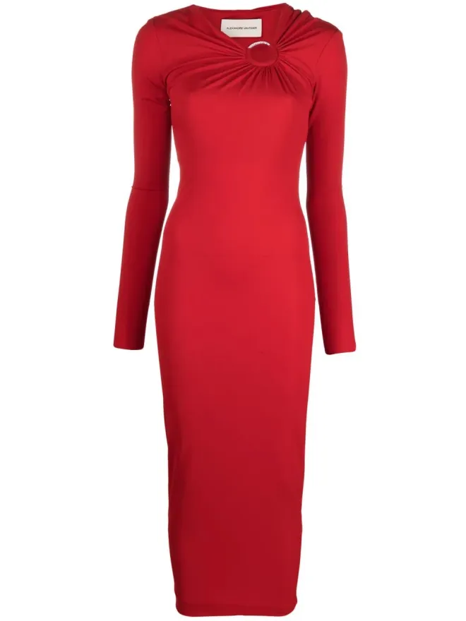 Alexandre Vauthier Alexandre Vauthier カットアウトミディドレス - レッドの商品画像