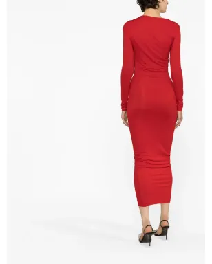 Alexandre Vauthier カットアウトミディドレス - レッド - サムネイル4