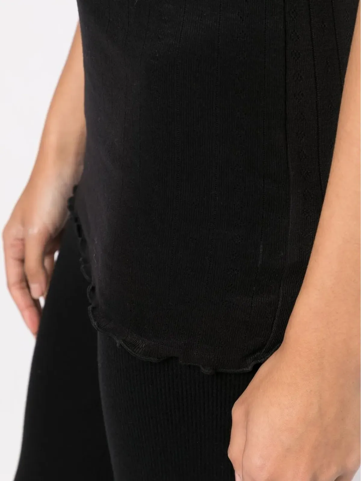 Skall Studio Edie Pointelle Tee - Black - 画像5