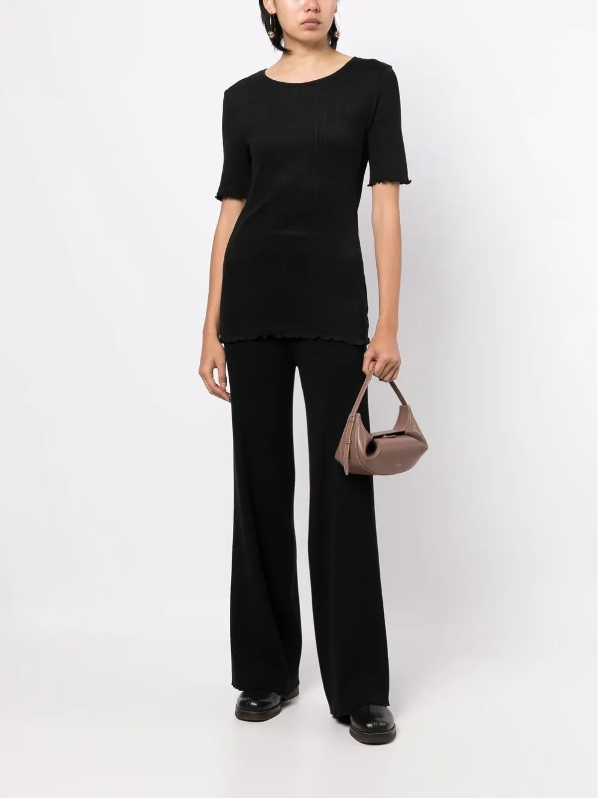 Skall Studio Edie Pointelle Tee - Black - 画像2