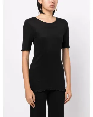 Skall Studio Edie Pointelle Tee - Black - サムネイル3