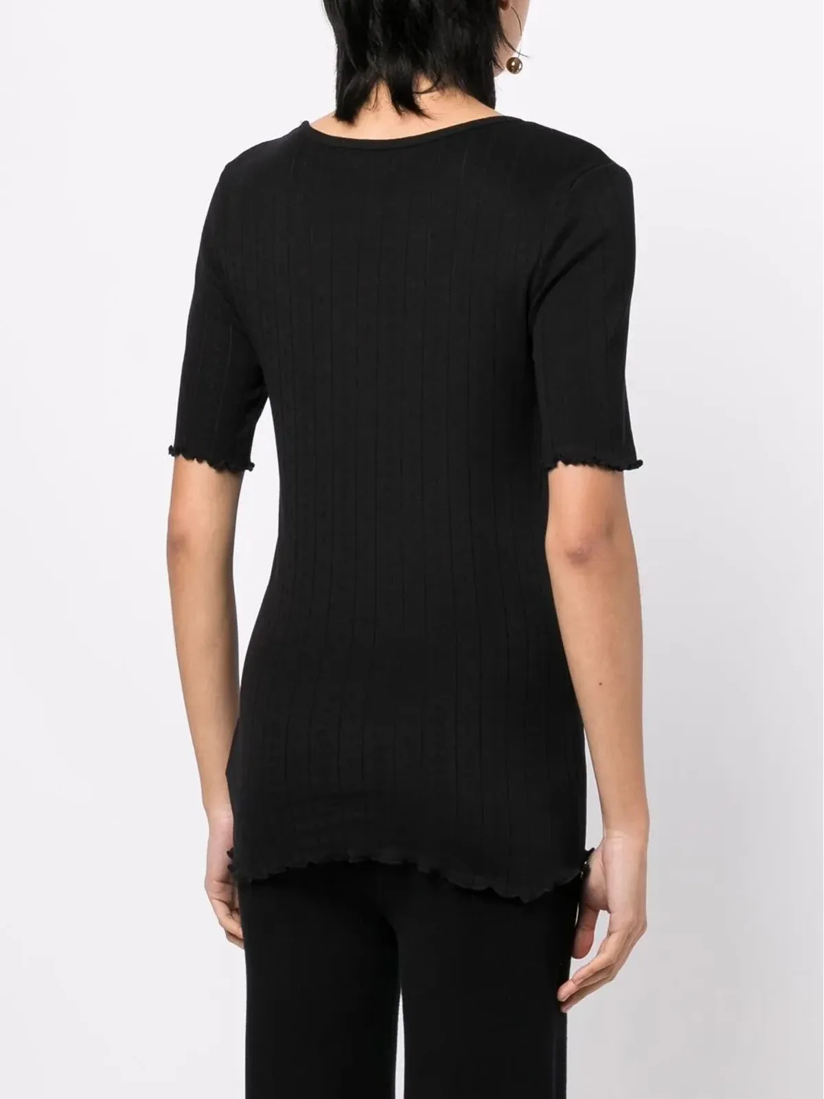 Skall Studio Edie Pointelle Tee - Black - 画像4
