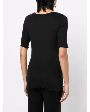 Skall Studio Edie Pointelle Tee - Black - サムネイル4