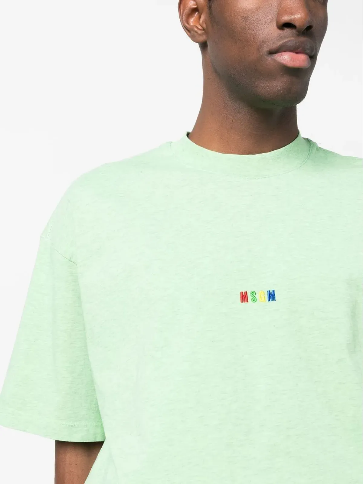 MSGM 刺繍ロゴ入りコットンTシャツ - 画像5