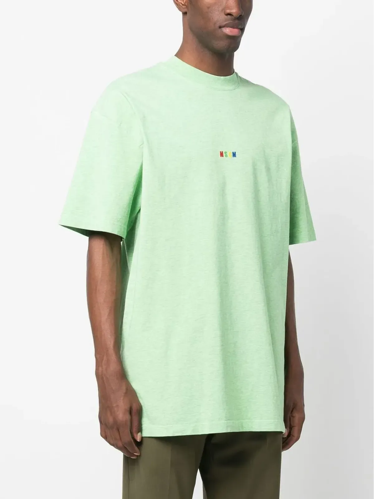 MSGM 刺繍ロゴ入りコットンTシャツ - 画像3