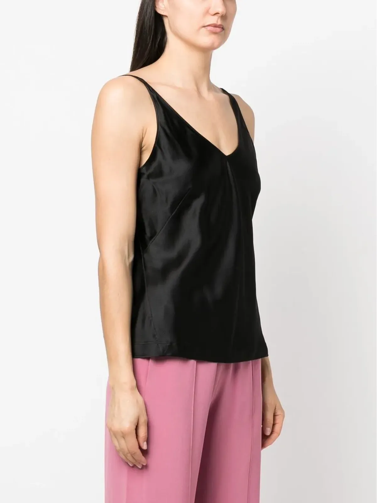 Dorothee Schumacher Vネック ストレッチシルクトップス - 画像3
