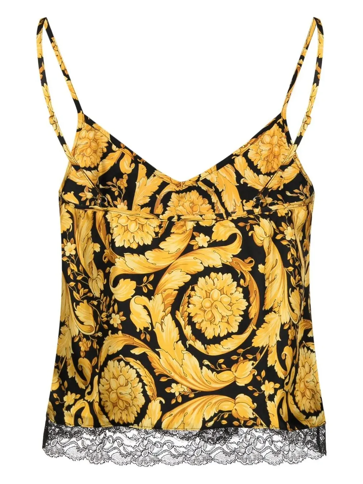 Versace バロッコプリント シルクキャミソール - ブラック - 画像2