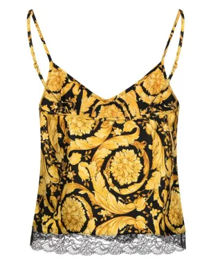Versace バロッコプリント シルクキャミソール - ブラック - サムネイル2