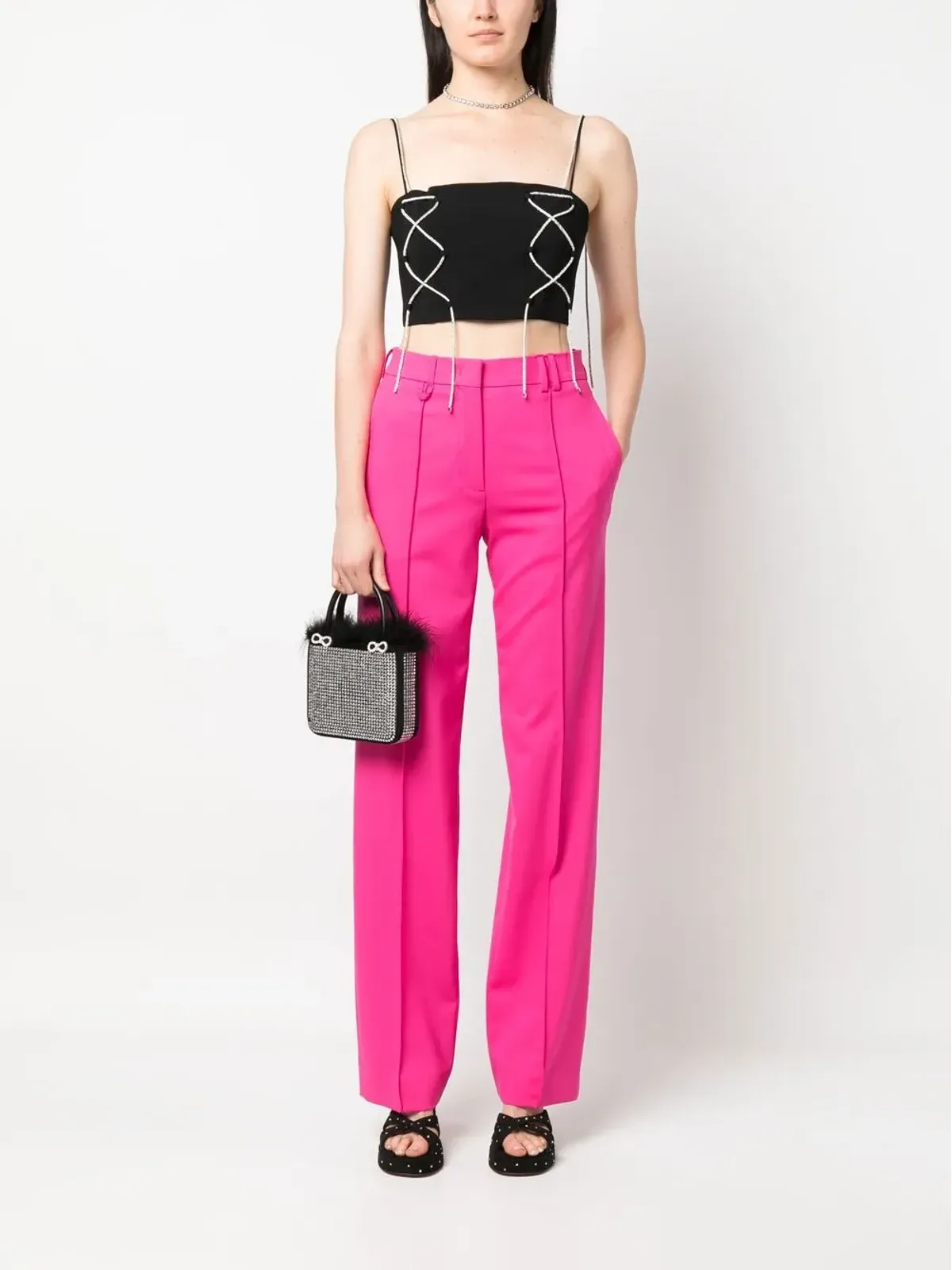 Giuseppe Di Morabito rhinestone-straps cropped top - 画像2