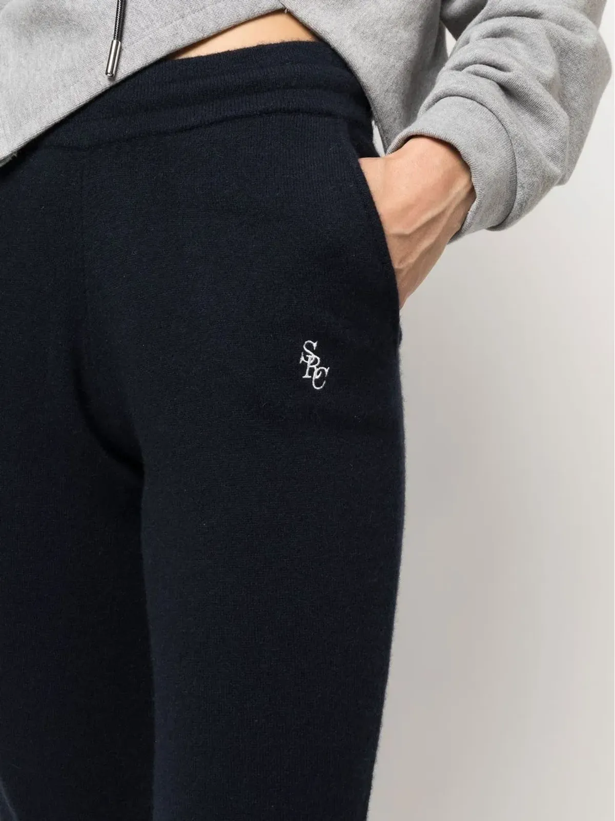 Sporty & Rich 刺繍ロゴ入りカシミヤ トラックパンツ - 画像5