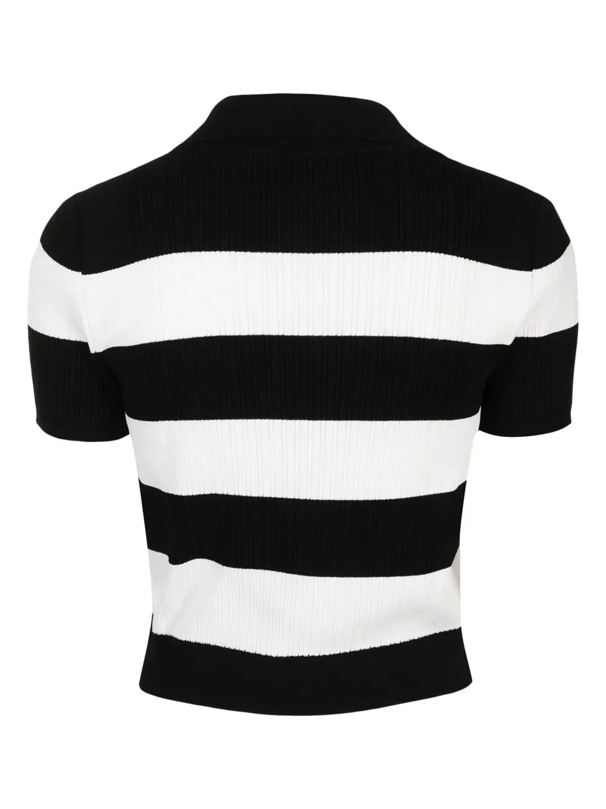 Juun.J 横ストライプ クロップドTシャツ - ブラック - 画像2