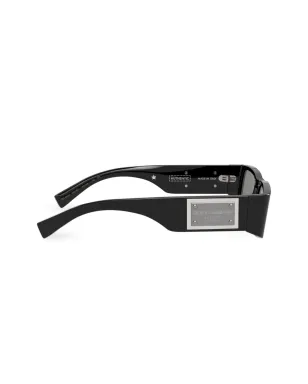 Dolce & Gabbana Eyewear リ・エディション ロゴプレート矩形フレーム サングラス - ブラック - サムネイル5