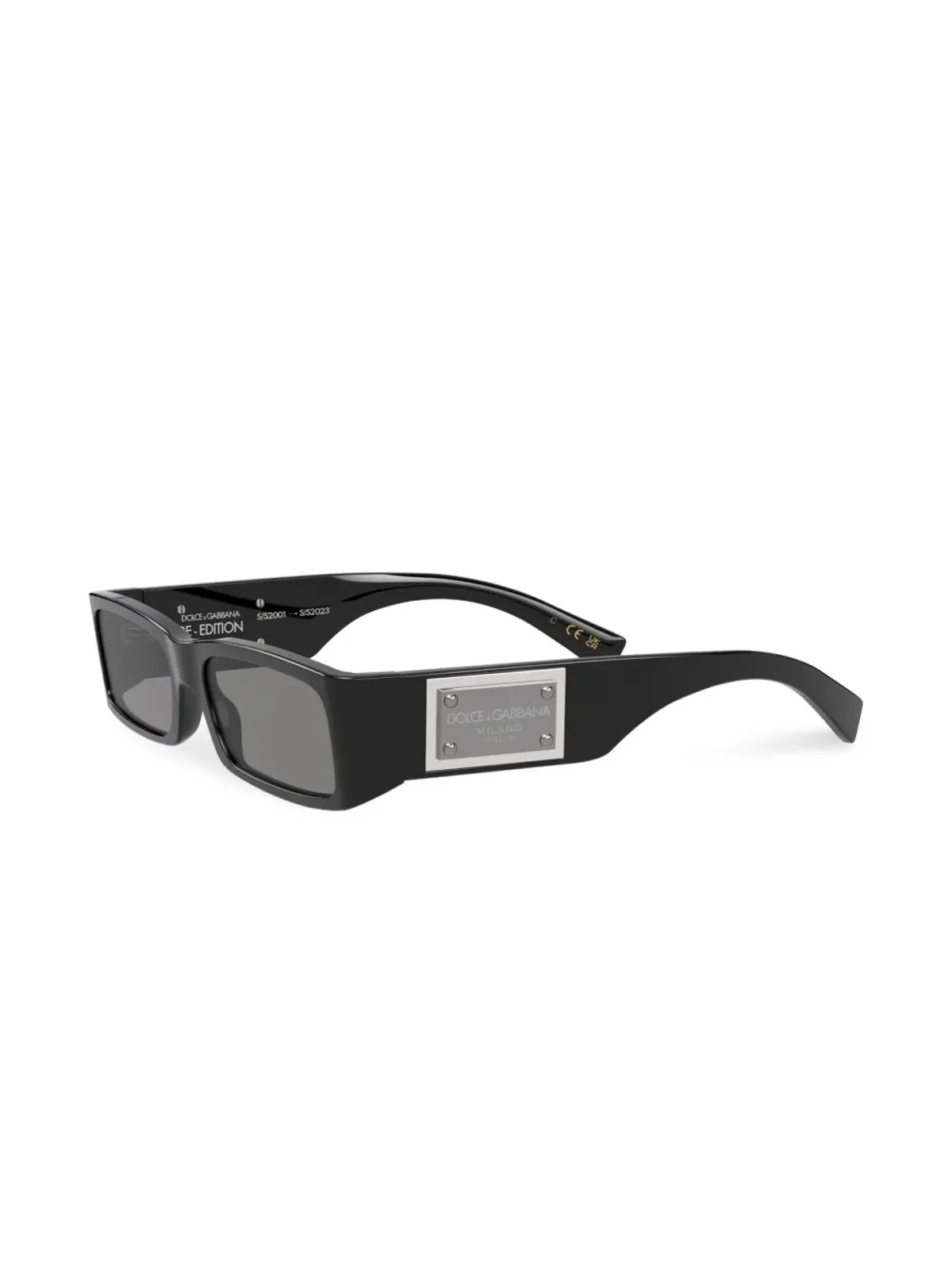 Dolce & Gabbana Eyewear リ・エディション ロゴプレート矩形フレーム サングラス - ブラック - 画像2