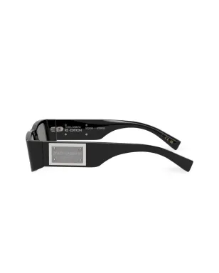 Dolce & Gabbana Eyewear リ・エディション ロゴプレート矩形フレーム サングラス - ブラック - サムネイル3