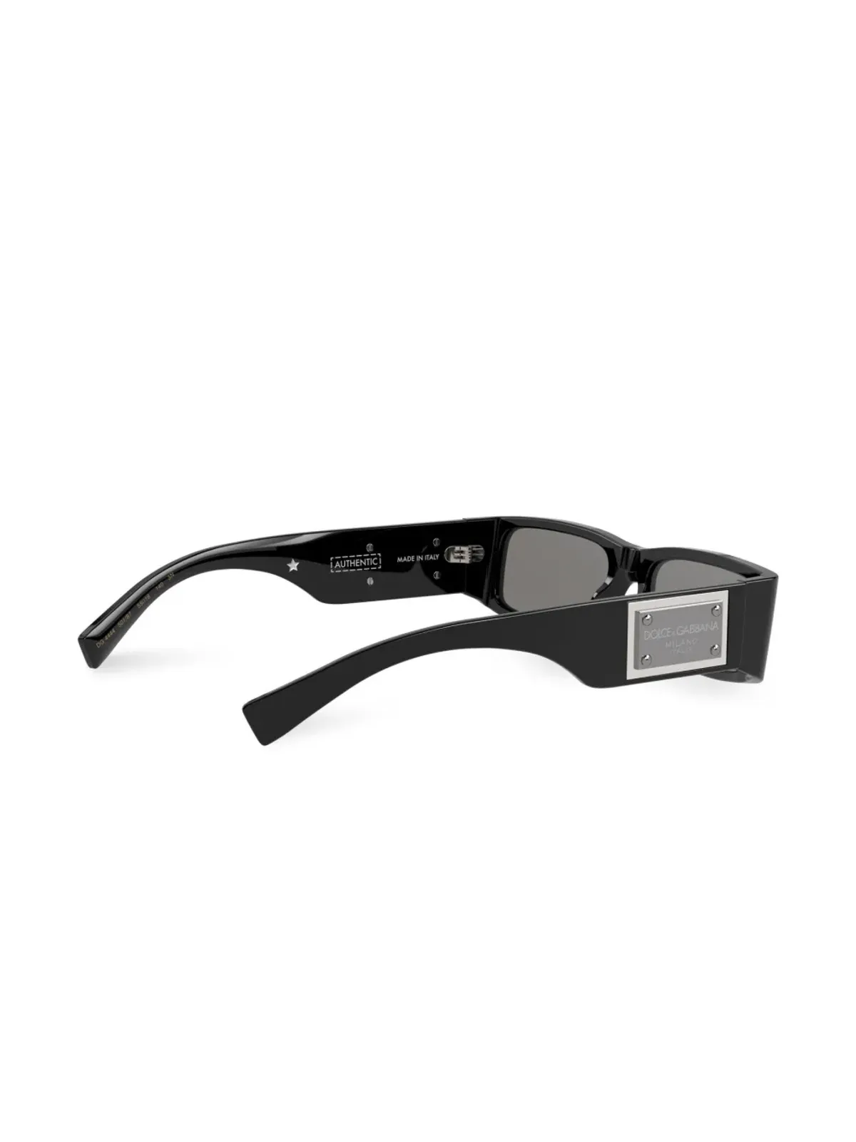 Dolce & Gabbana Eyewear リ・エディション ロゴプレート矩形フレーム サングラス - ブラック - 画像4