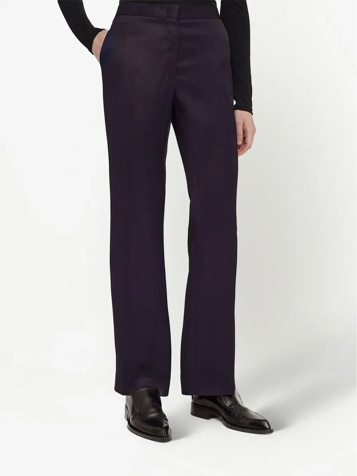 Jil Sander プレスド・クリース ハイウェストパンツ - 画像5