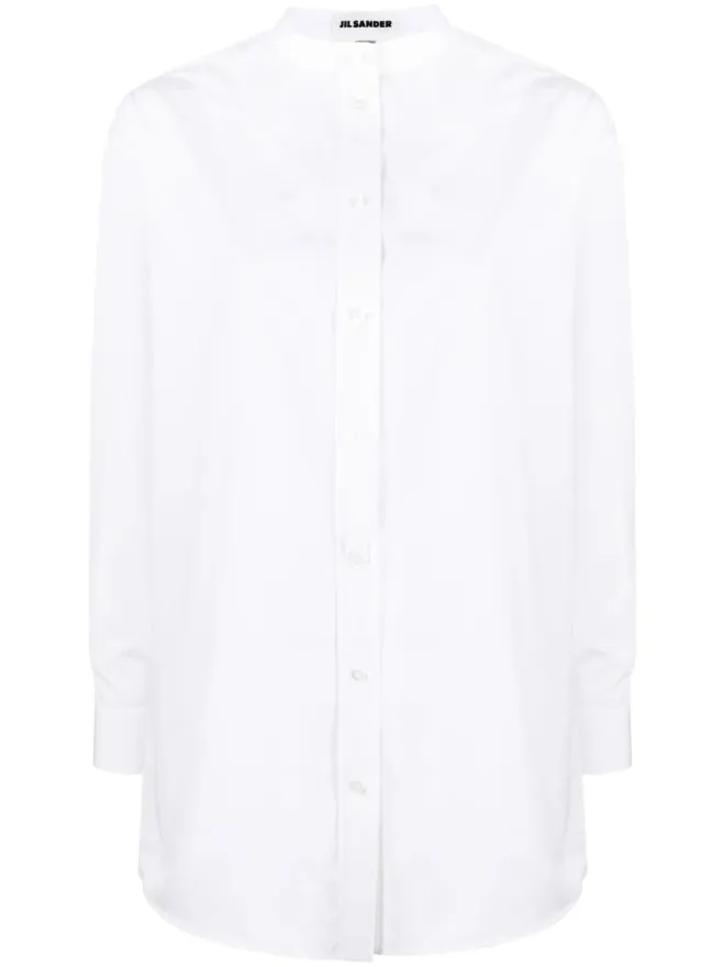 Jil Sander Jil Sander バンドカラーコットンポプリンシャツ ホワイトの商品画像