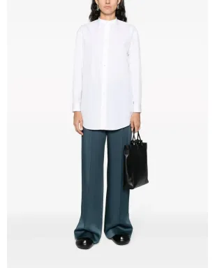 Jil Sander バンドカラーコットンポプリンシャツ ホワイト - サムネイル2