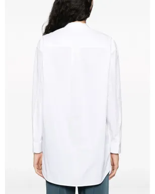 Jil Sander バンドカラーコットンポプリンシャツ ホワイト - サムネイル4