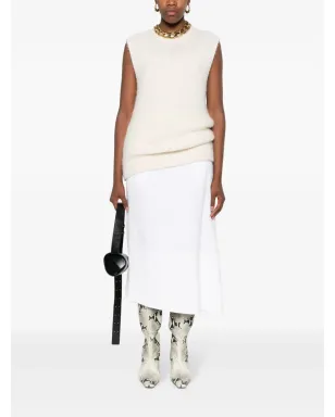 Jil Sander アシンメトリックリネンミディスカート - サムネイル2