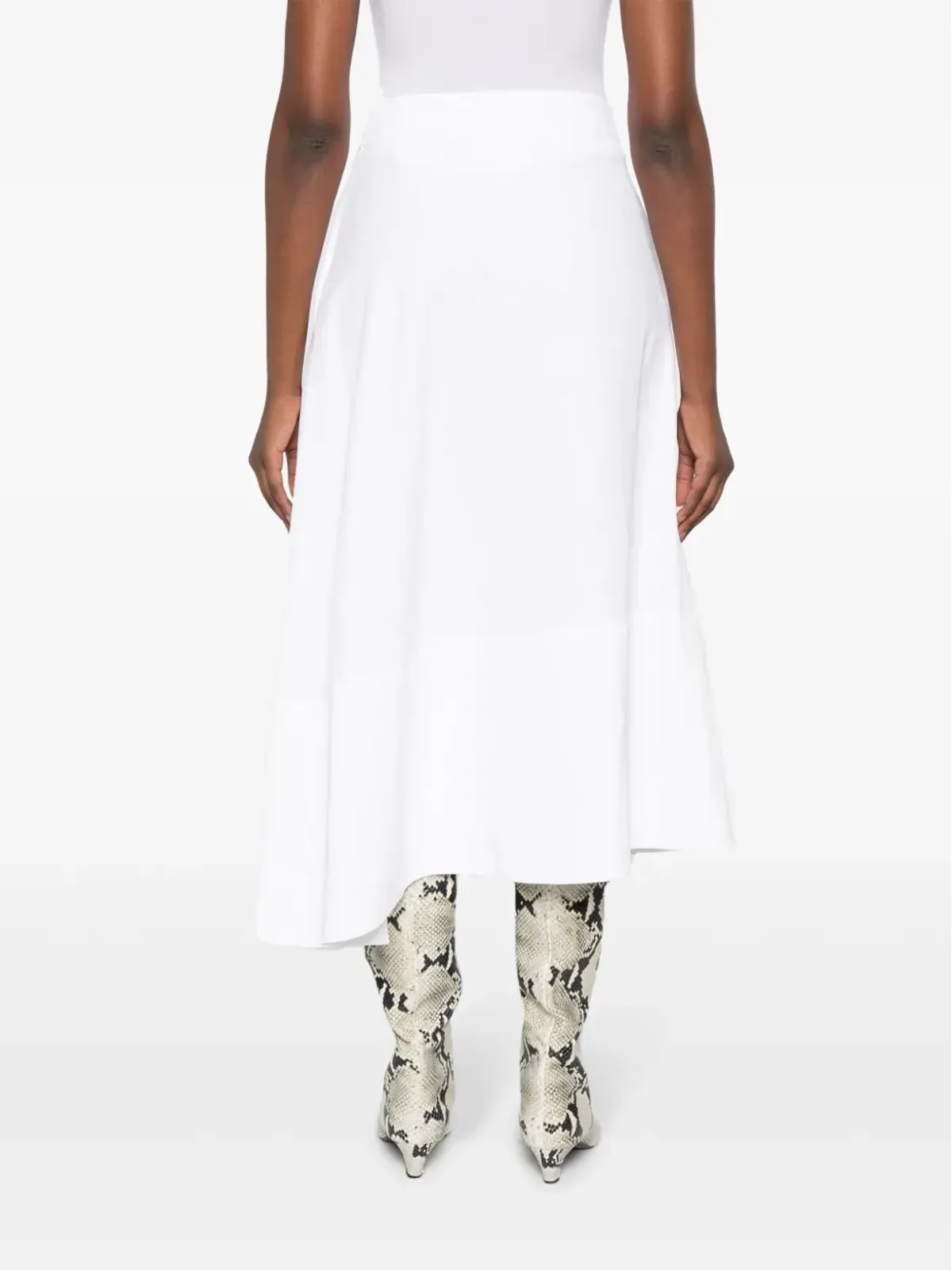 Jil Sander アシンメトリックリネンミディスカート - 画像4