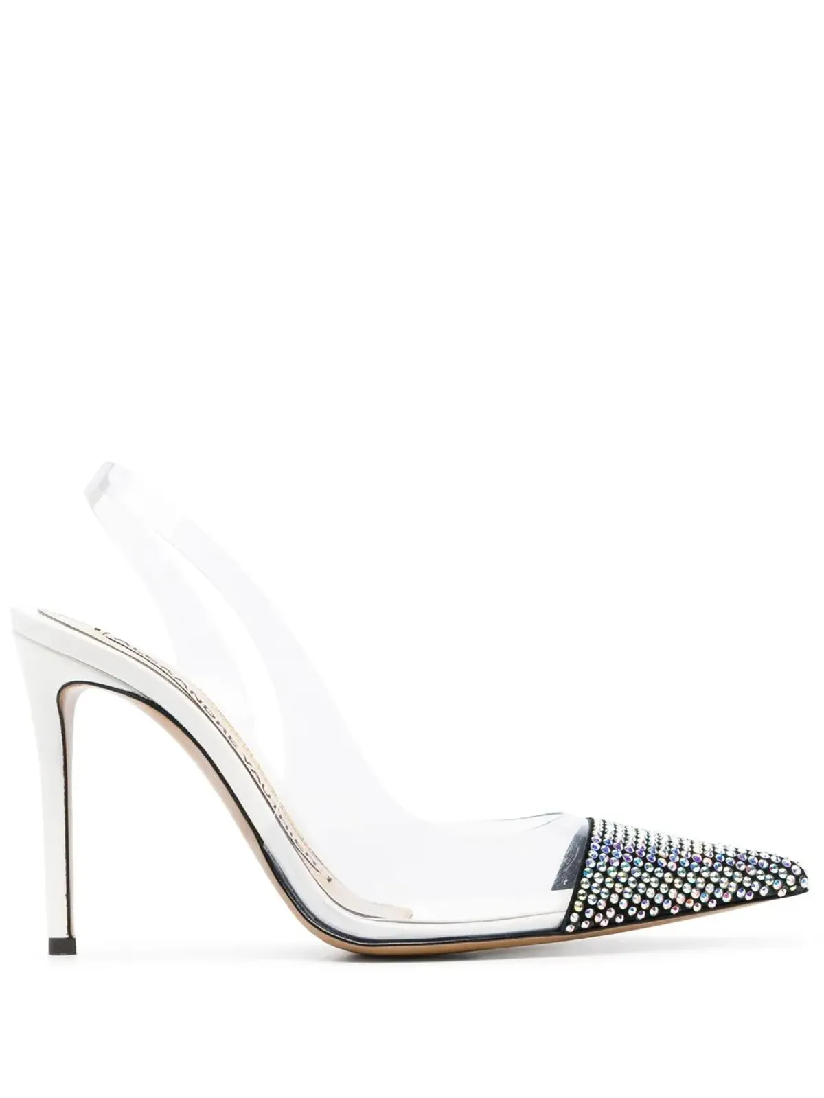 Alexandre Vauthier アンバーゴースト 100mm クリスタルエンブリッシュド スティレットパンプス - ホワイト - 画像1