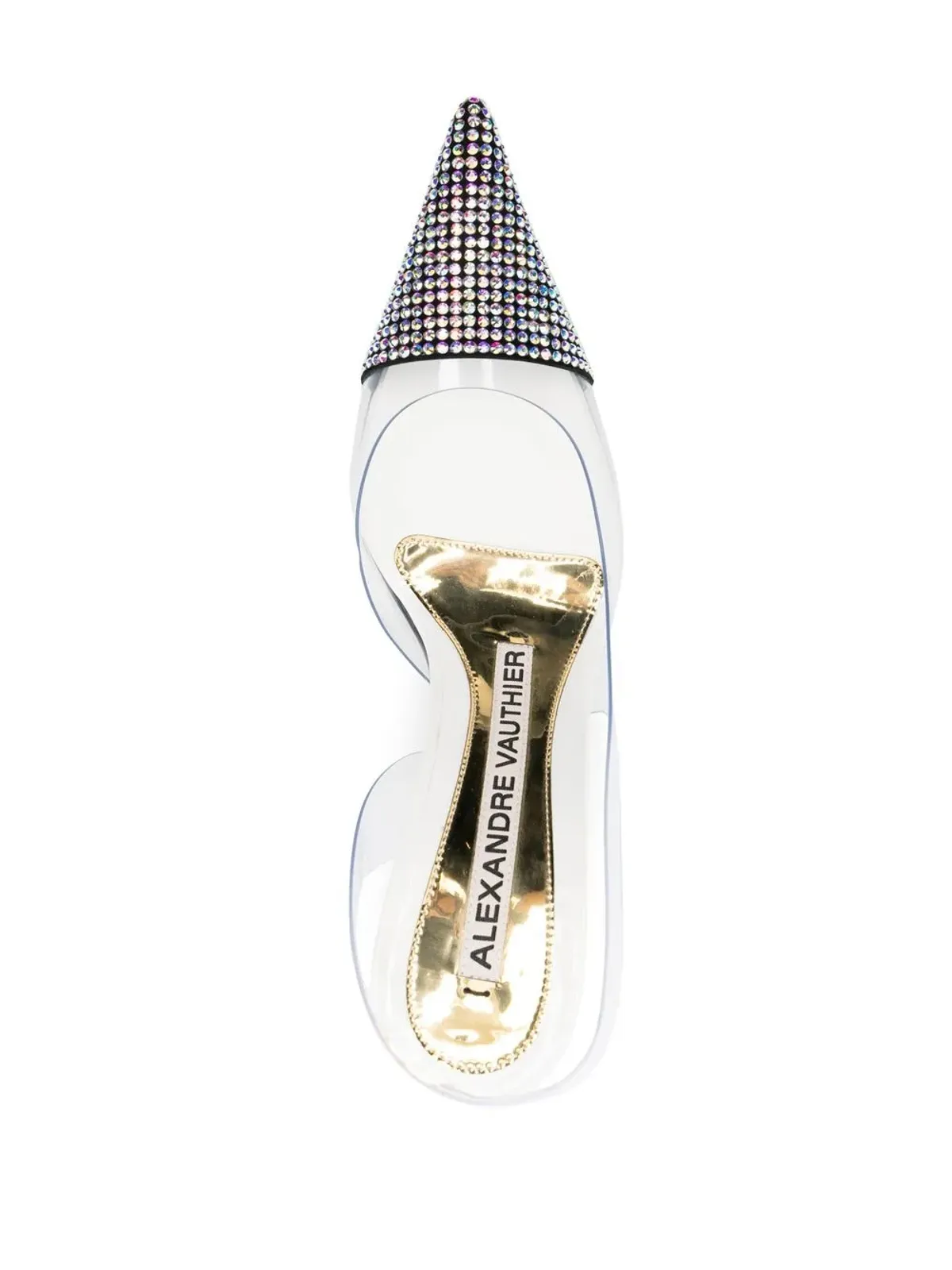 Alexandre Vauthier アンバーゴースト 100mm クリスタルエンブリッシュド スティレットパンプス - ホワイト - 画像4