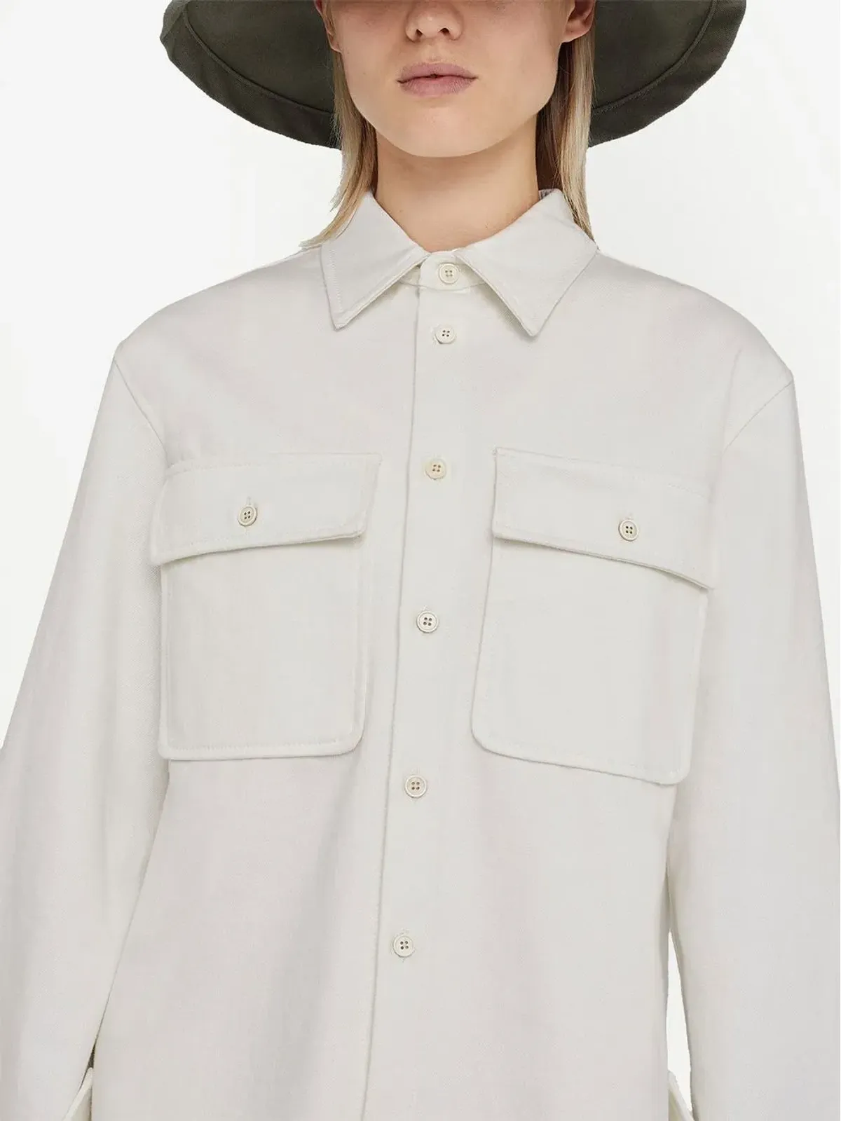 Jil Sander クラシックカラー コットン シャツ（ホワイト） - 画像5