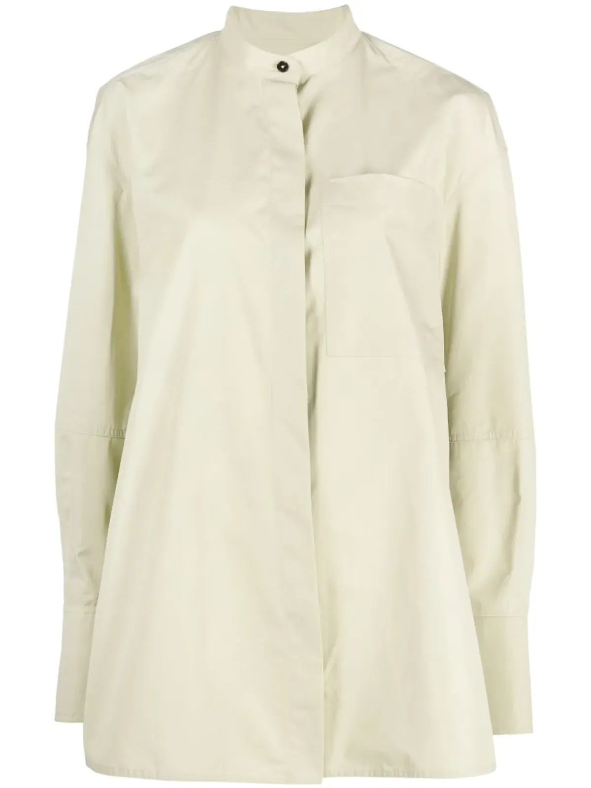 Jil Sander ノーカラーコットンシャツ - 画像1