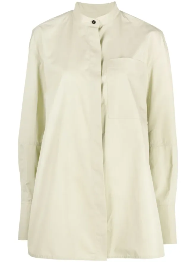 Jil Sander Jil Sander ノーカラーコットンシャツの商品画像