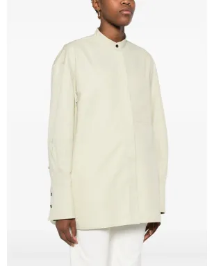 Jil Sander ノーカラーコットンシャツ - サムネイル3