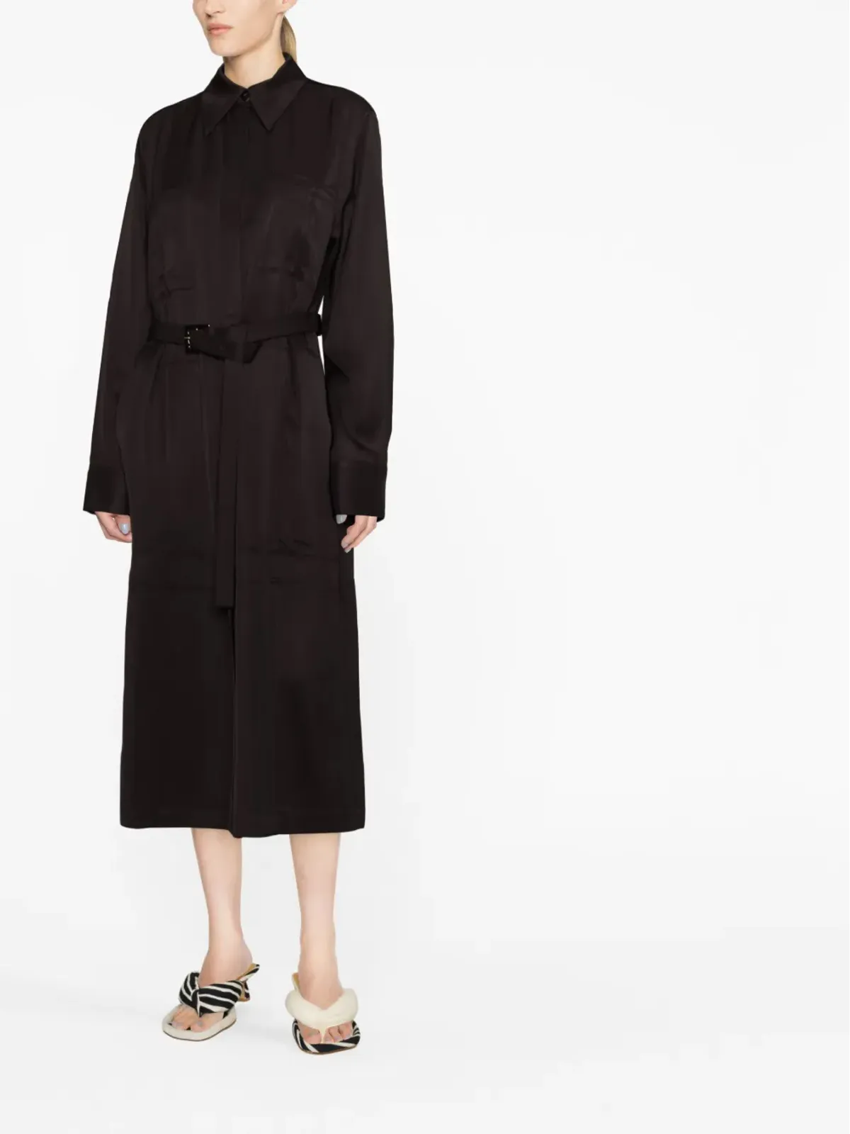 Jil Sander シングルブレスト ベルト付き ウエストコート ブラウン - 画像2