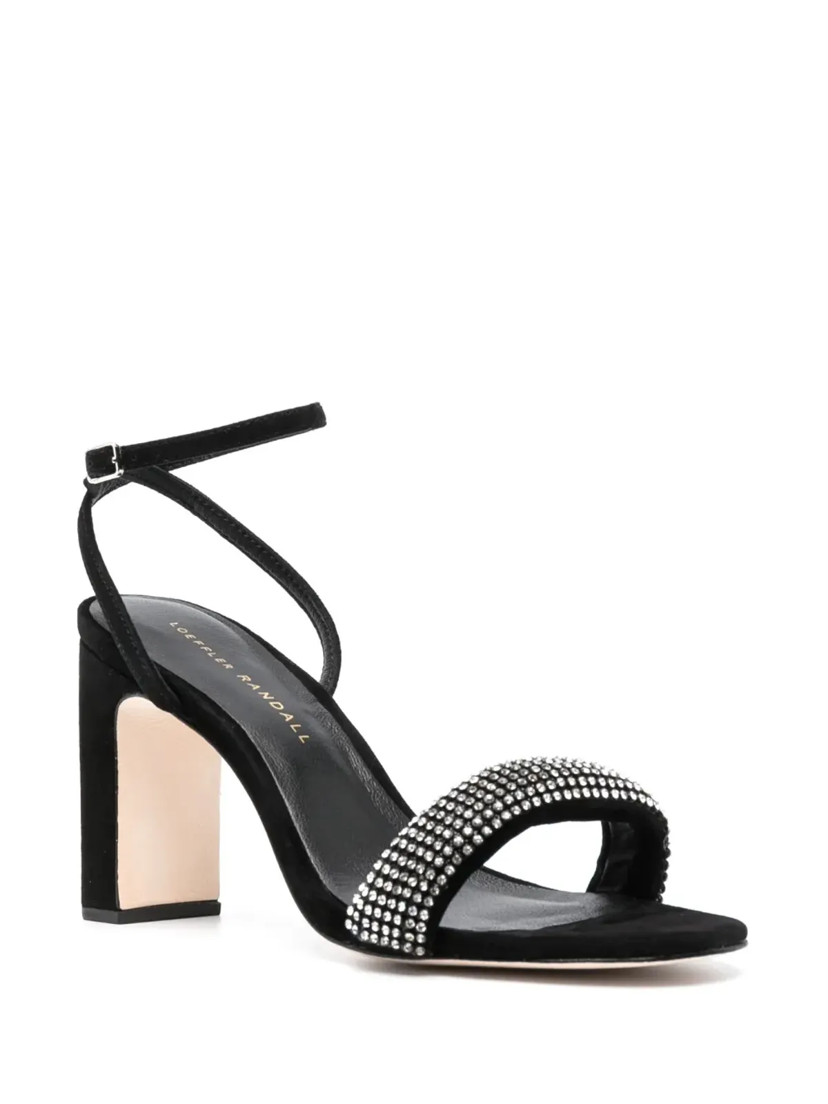 Loeffler Randall Shay 80mm ラインストーン付きサンダル（ブラック） - 画像2