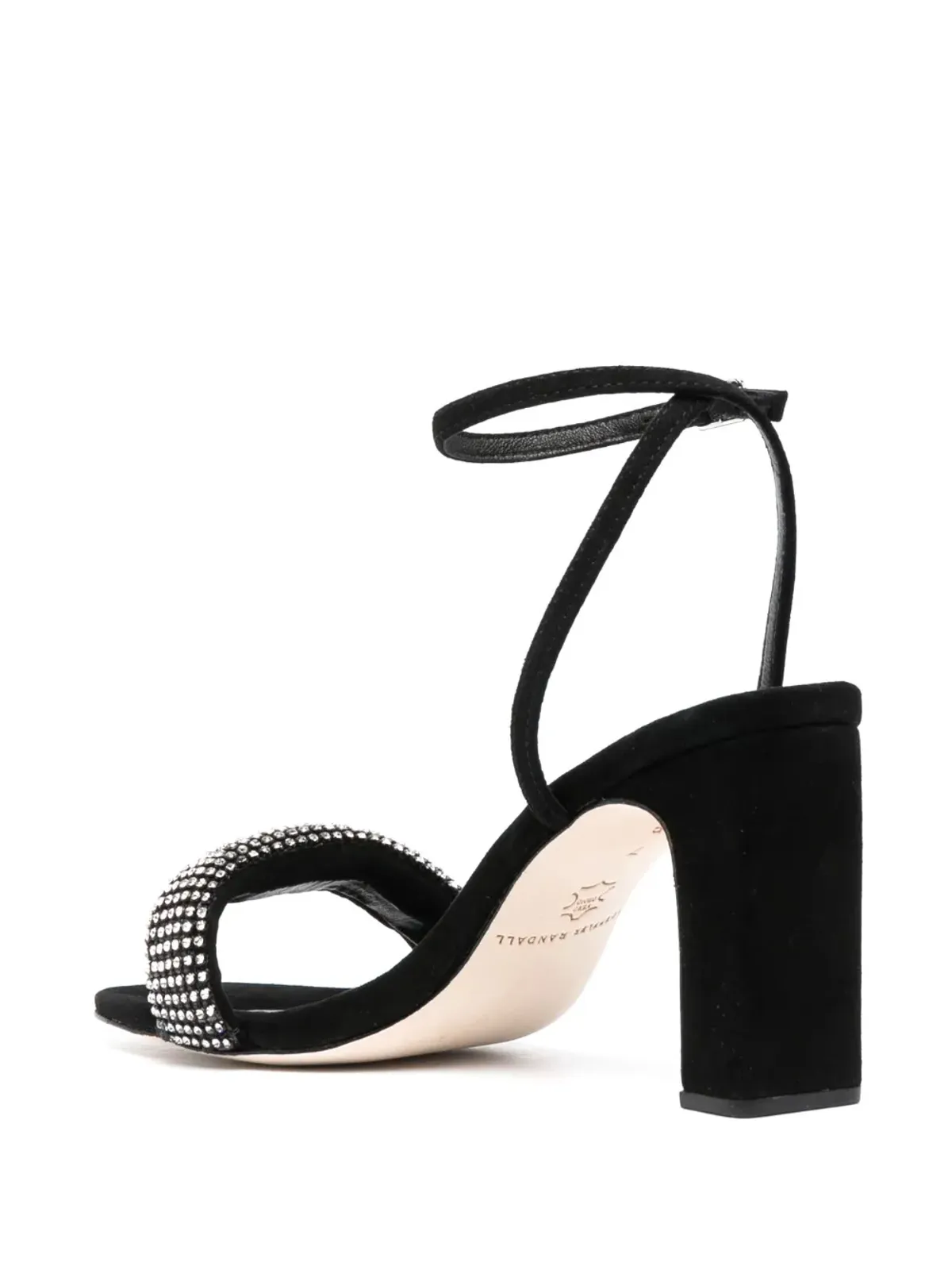 Loeffler Randall Shay 80mm ラインストーン付きサンダル（ブラック） - 画像3