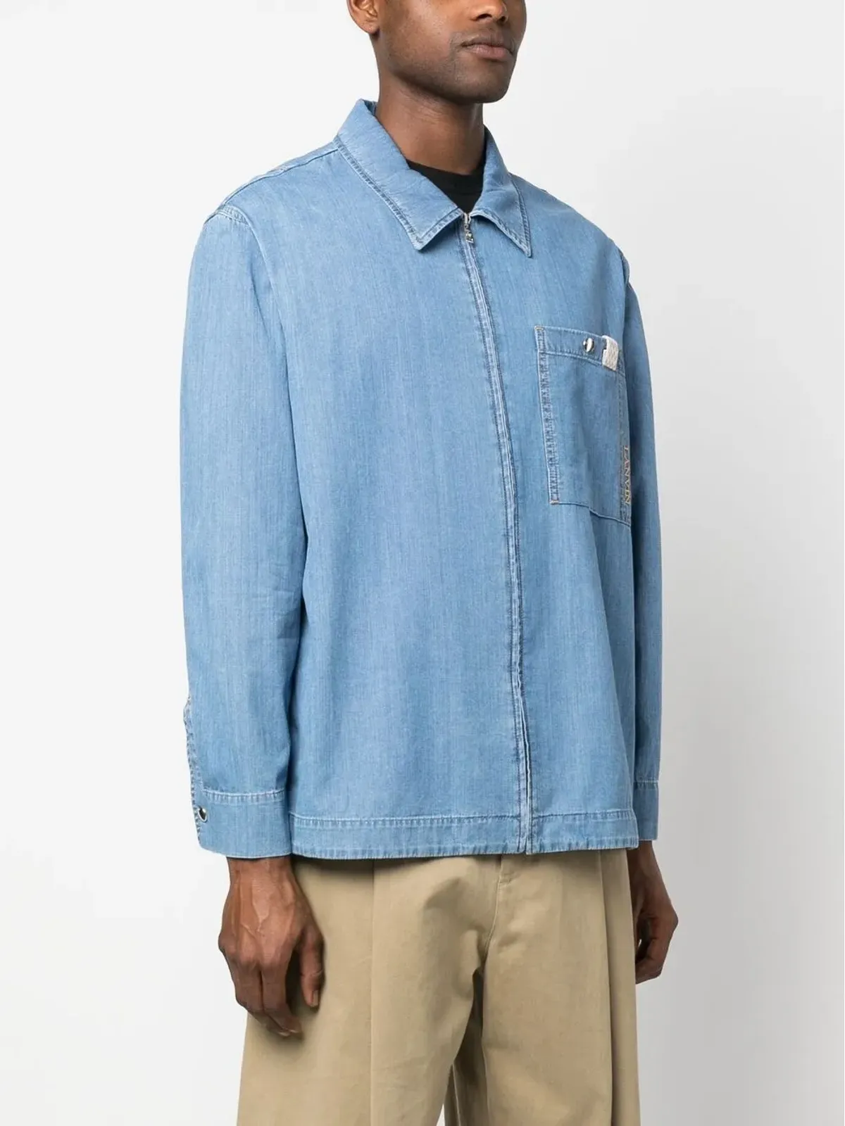 Lanvin ジップアップ デニムシャツ - ブルー - 画像3