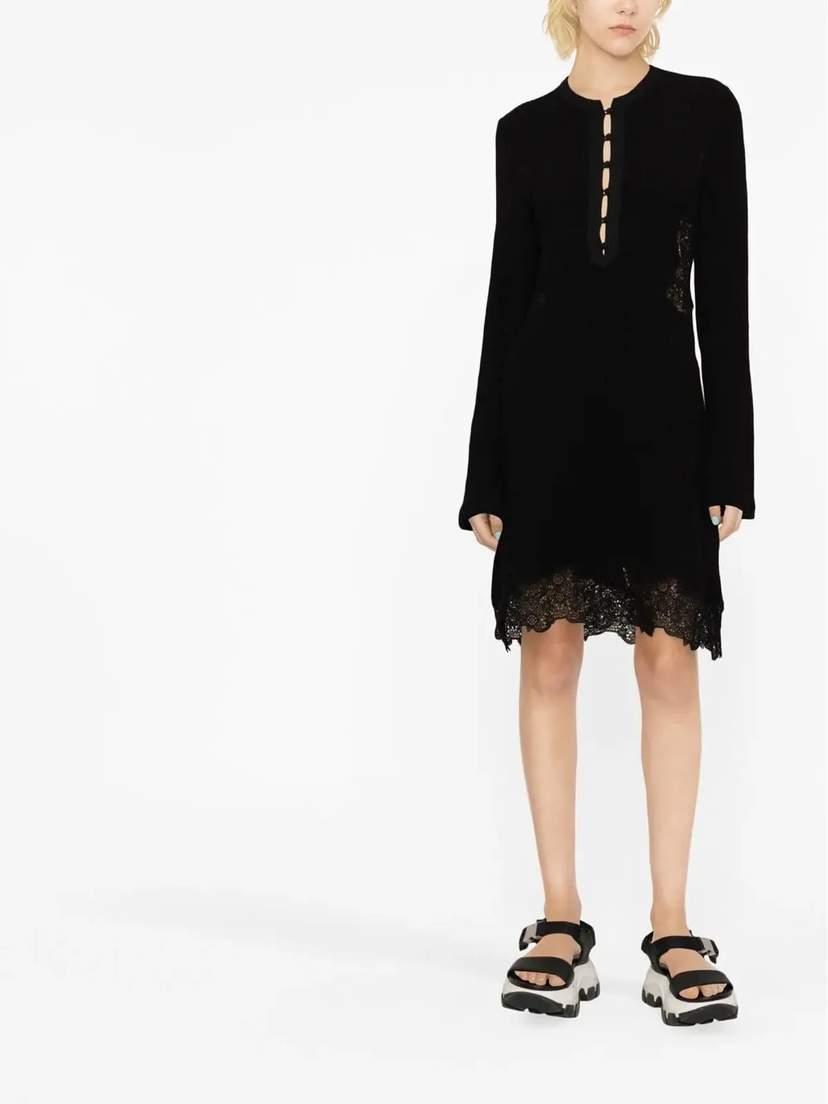 Chloé レースパネルのニットミニドレス - 画像2