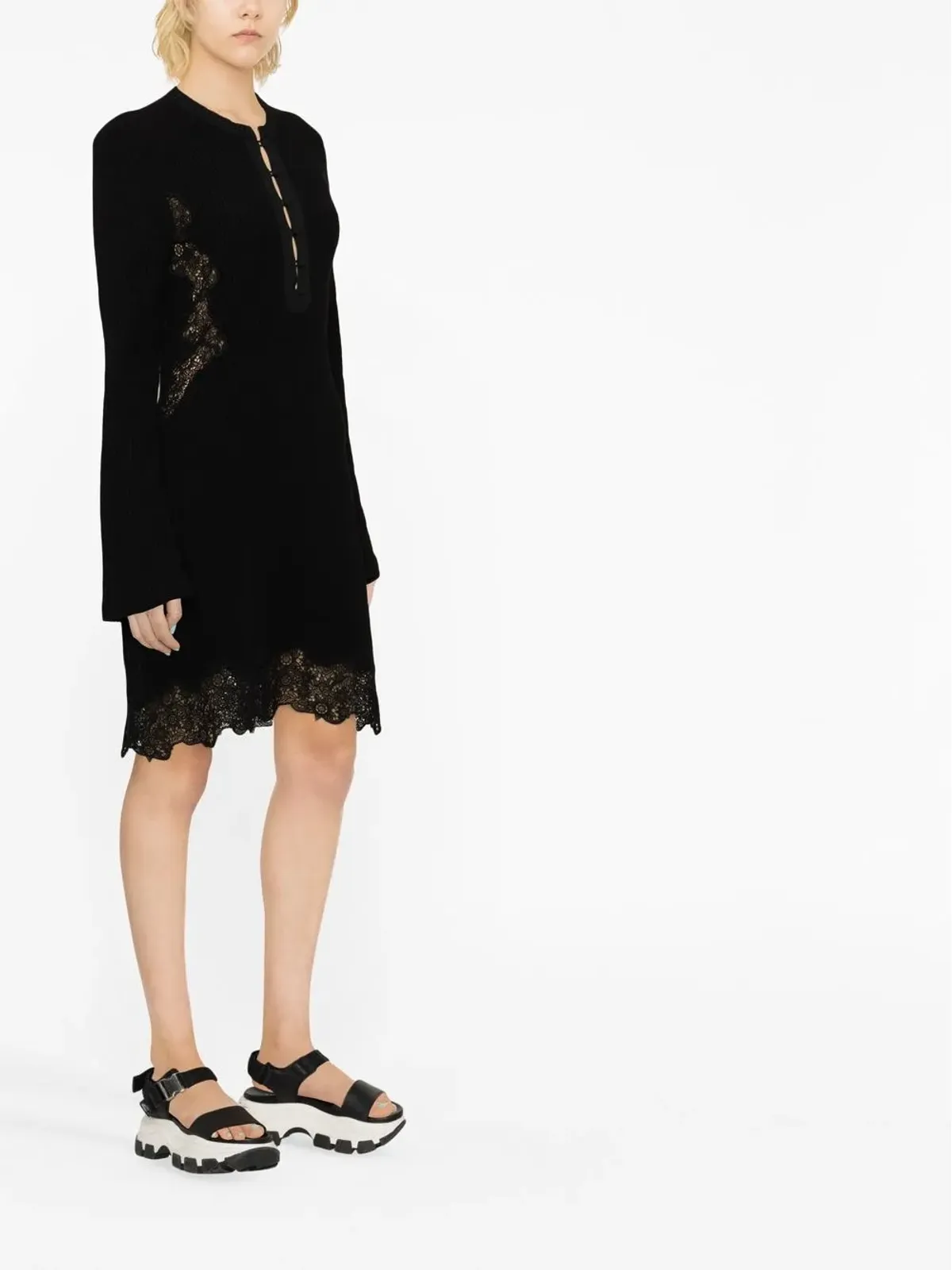 Chloé レースパネルのニットミニドレス - 画像3