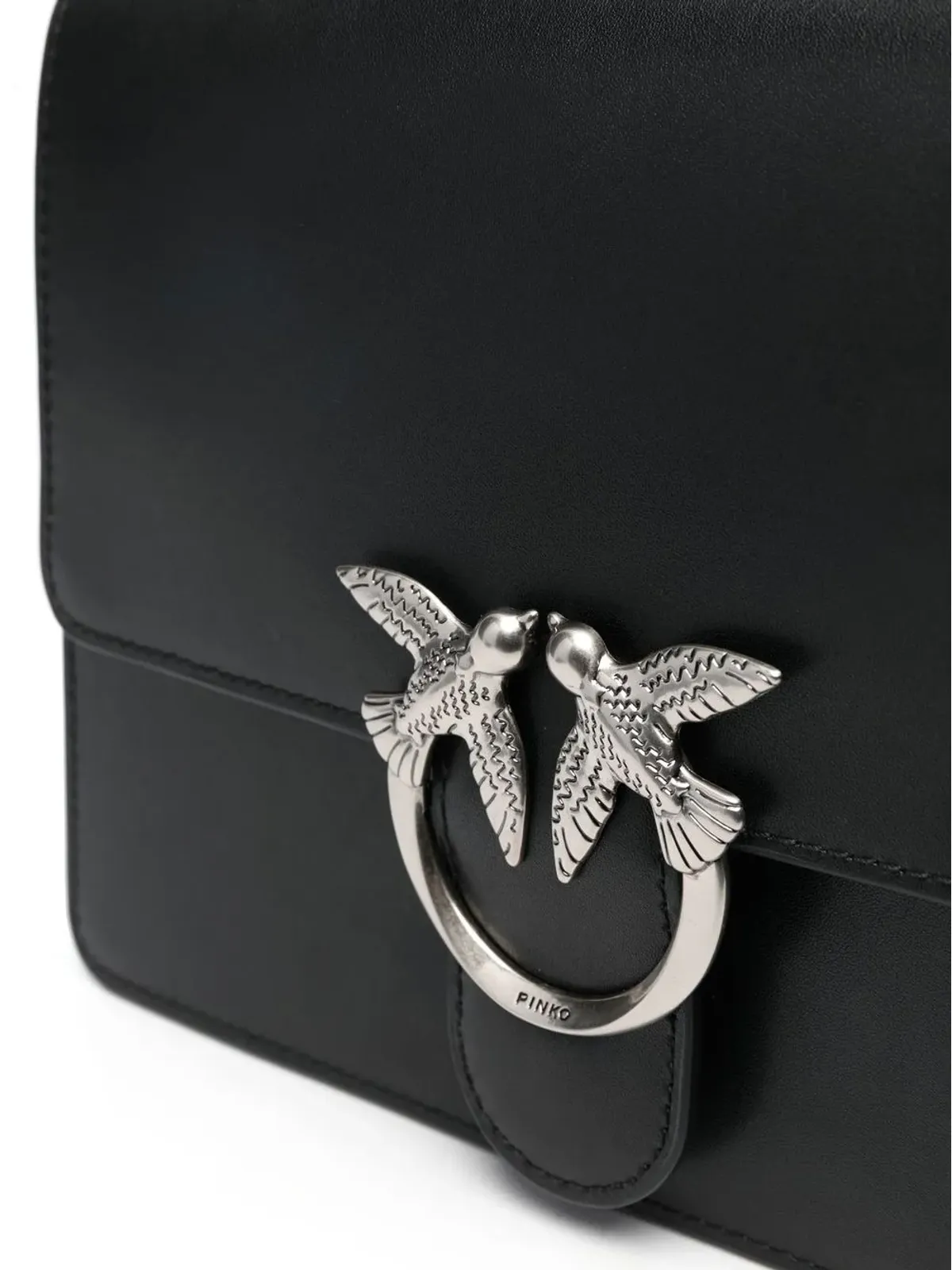 PINKO Love Birds レザー トートバッグ - 画像4