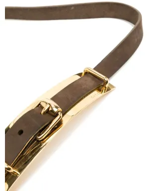 Gucci Pre-Owned プレートディテールバックルベルト - サムネイル2