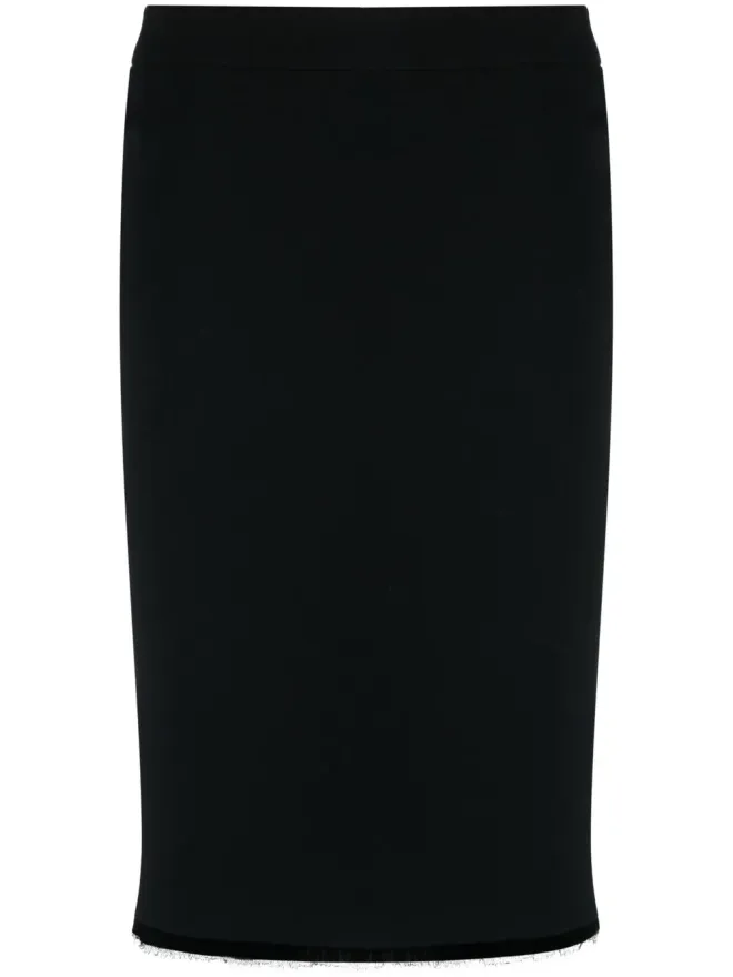 Christian Dior Pre-Owned Christian Dior Pre-Owned ビンテージ ダメージヘム ペンシルスカート 2010年代 - ブラックの商品画像