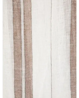 Brunello Cucinelli ストライプリネン混ストール - ホワイト - サムネイル2