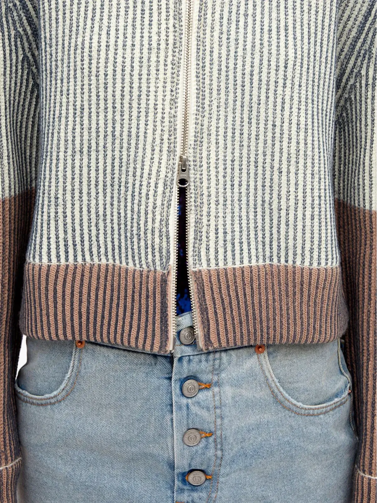 MM6 Maison Margiela リブ編みジップアップカーディガン - 画像5