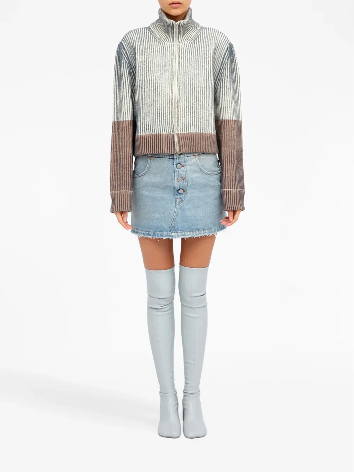 MM6 Maison Margiela リブ編みジップアップカーディガン - 画像2